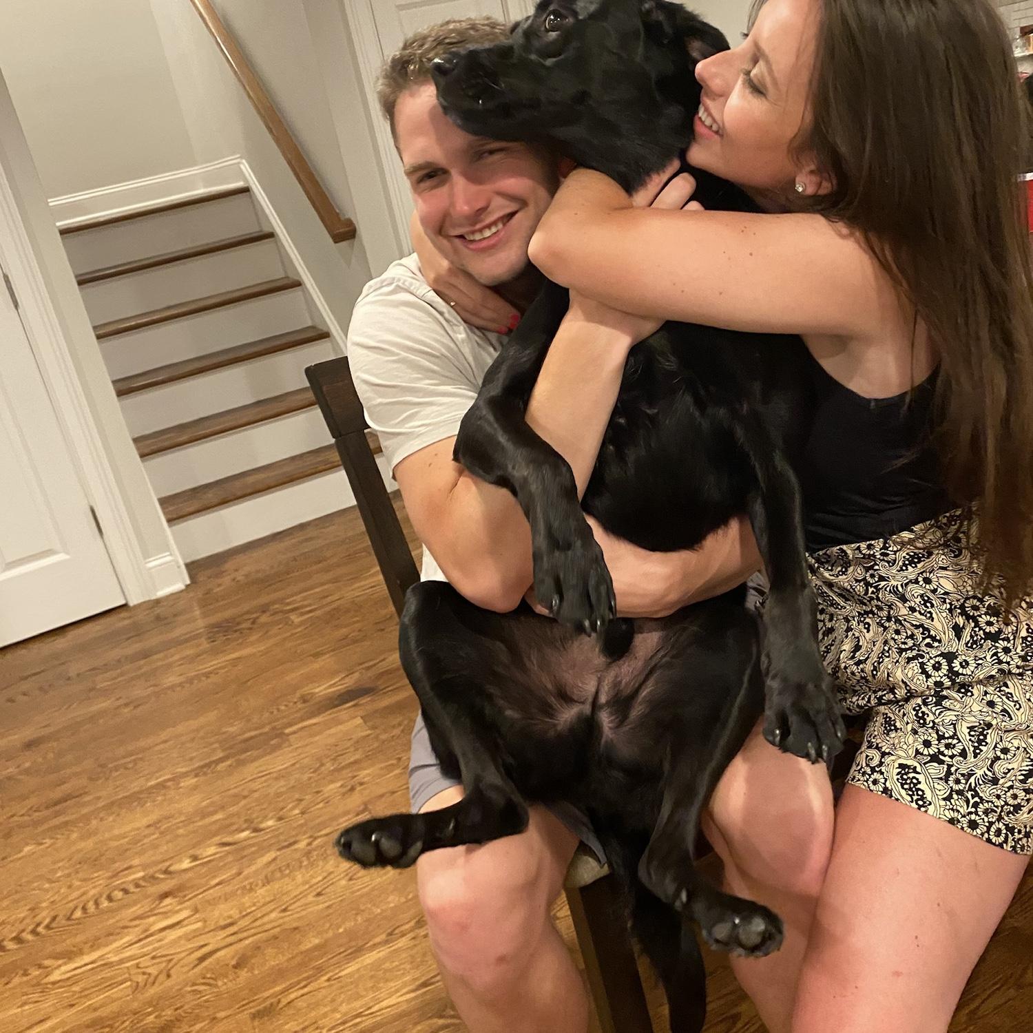 Our first photo together. Taken with one of Chris’s favorite old roommates, Lucky!