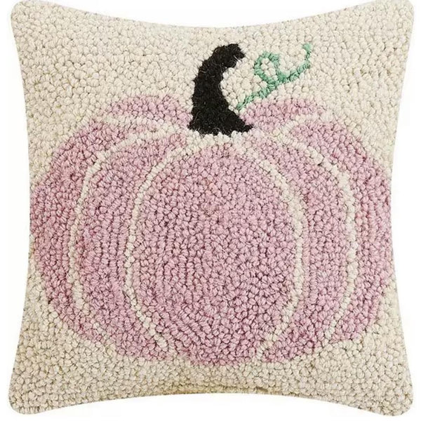 Peking Handicraft Festive Fall Collection Pink Pumpkin Hook Wool Pillow | Dillard's