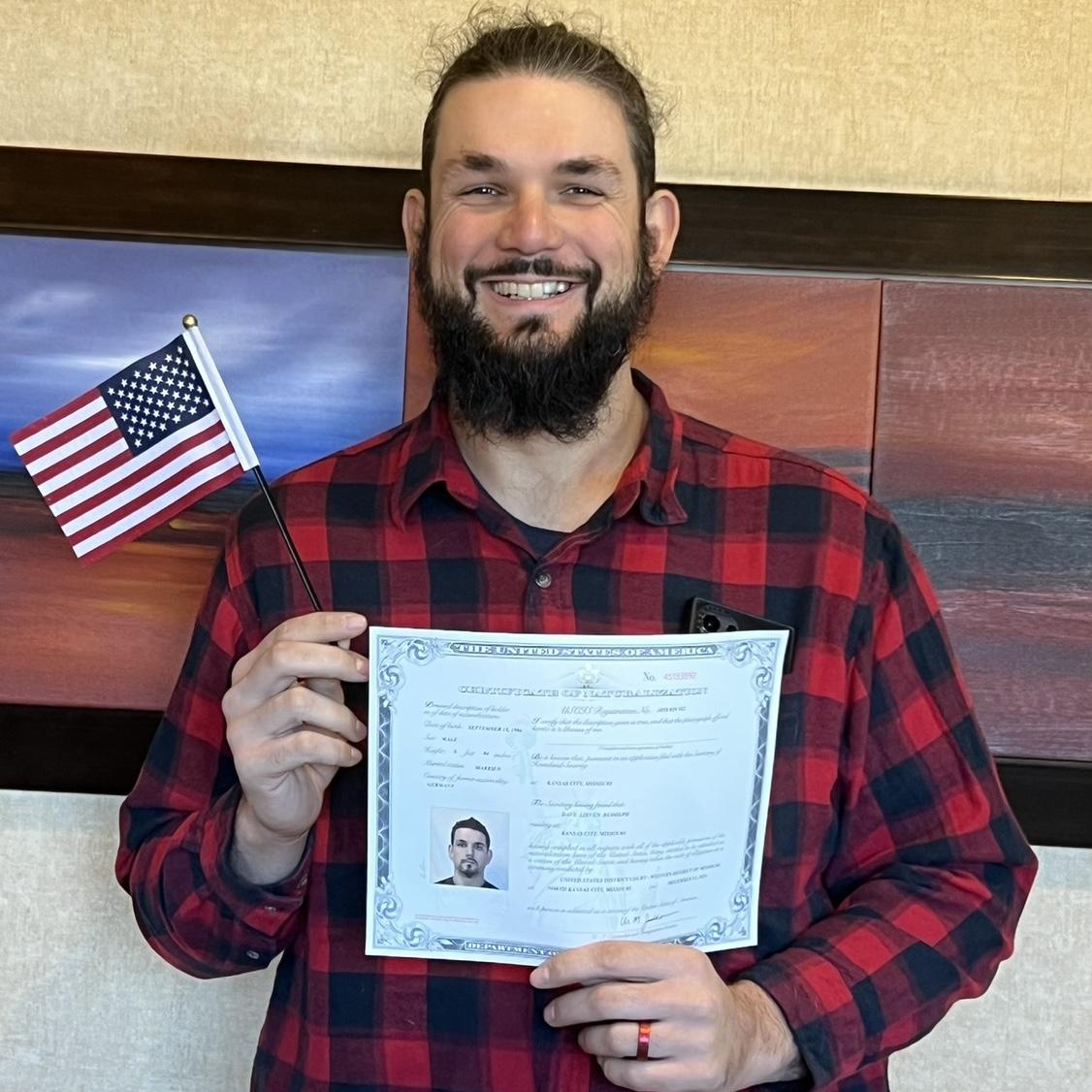 Dave obtained American Citizenship on 12/16/24. He holds dual citizenship now!