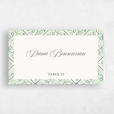 Celadon Green Wedding Place Card - Como