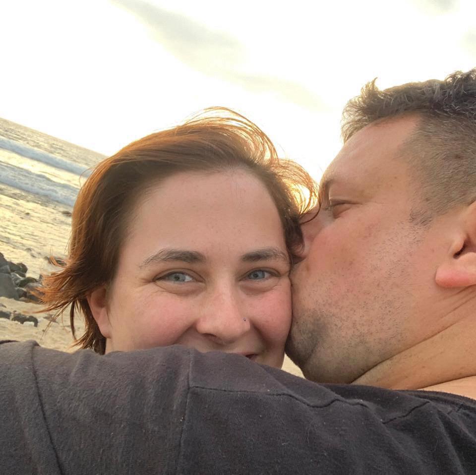 Playing on the beach at sunset on our last day in Hawaii, 2019