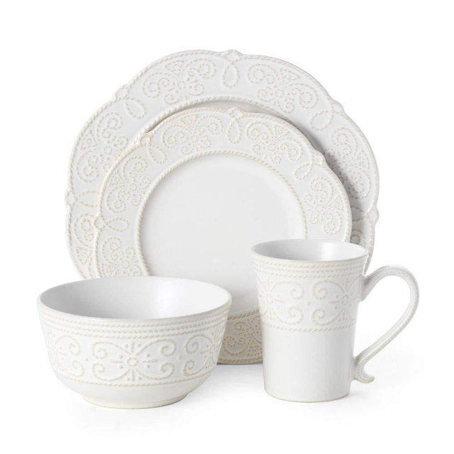 Pfaltzgraff Abby 16-Piece Dinnerware Set, white