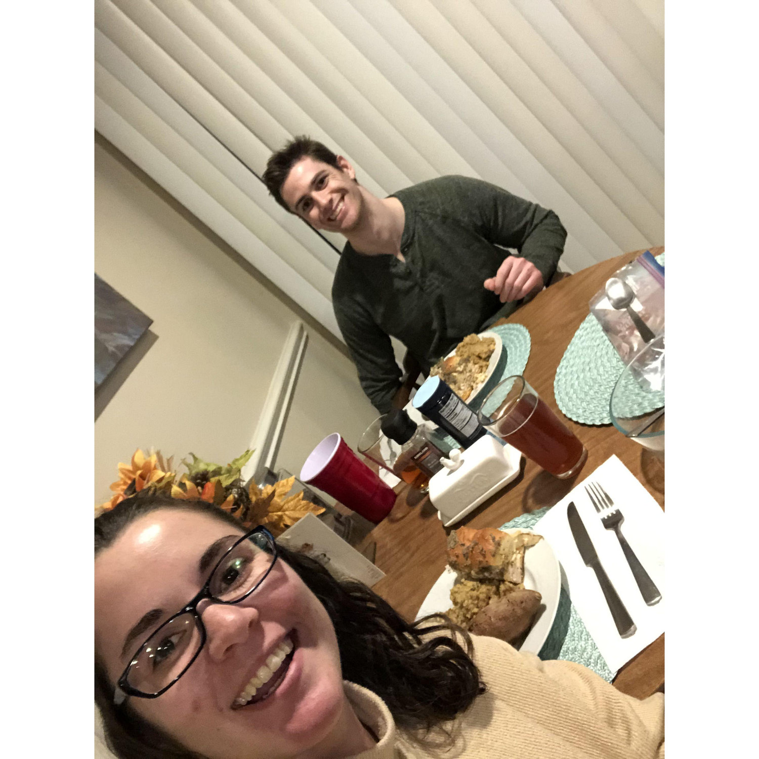 This was our pitiful but memorable COVID Thanksgiving dinner!