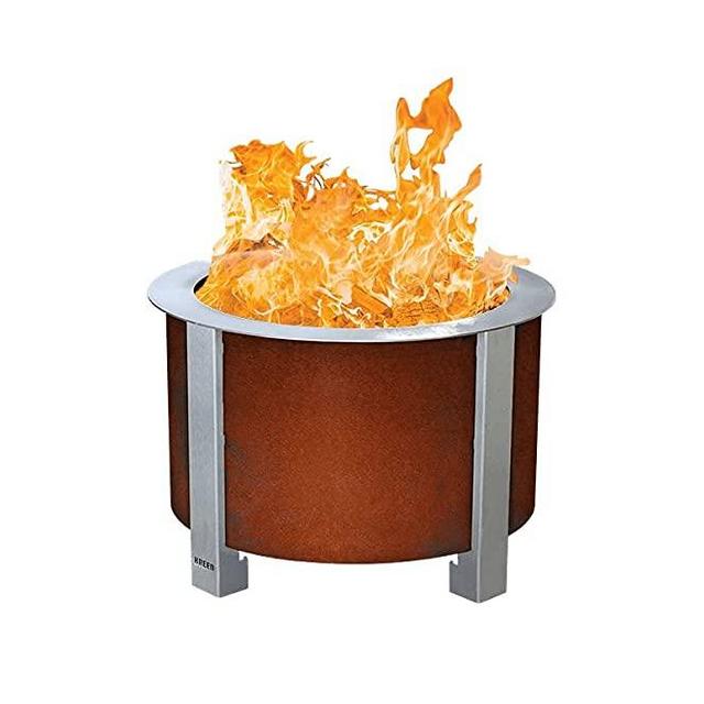 Breeo X Series Smokeless Fire Pit (19 Inch) USA Made, Portable, Steel, Wood Burning Campfire and Backyard Fire Pit | The Original Smokeless Fire Pit | Corten Steel (Patina)