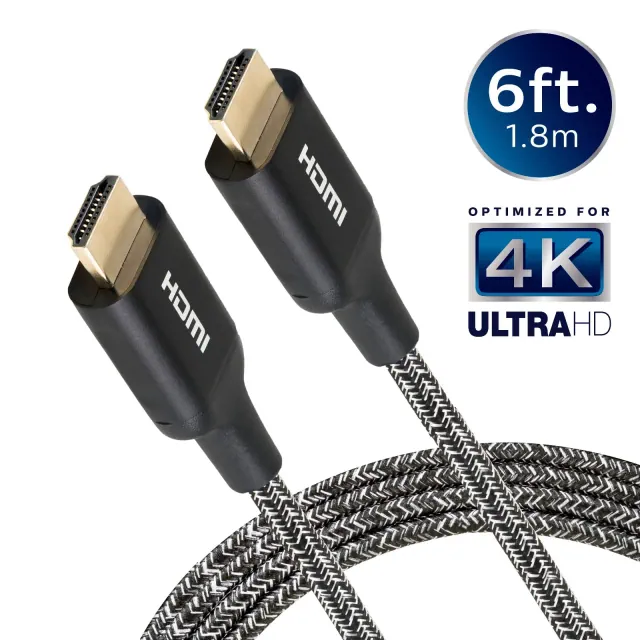 Philips 10' Elite Premium High-Speed HDMI Cable with Ethernet, 4K@60Hz - Braided: Male-to-Male AV Cord
