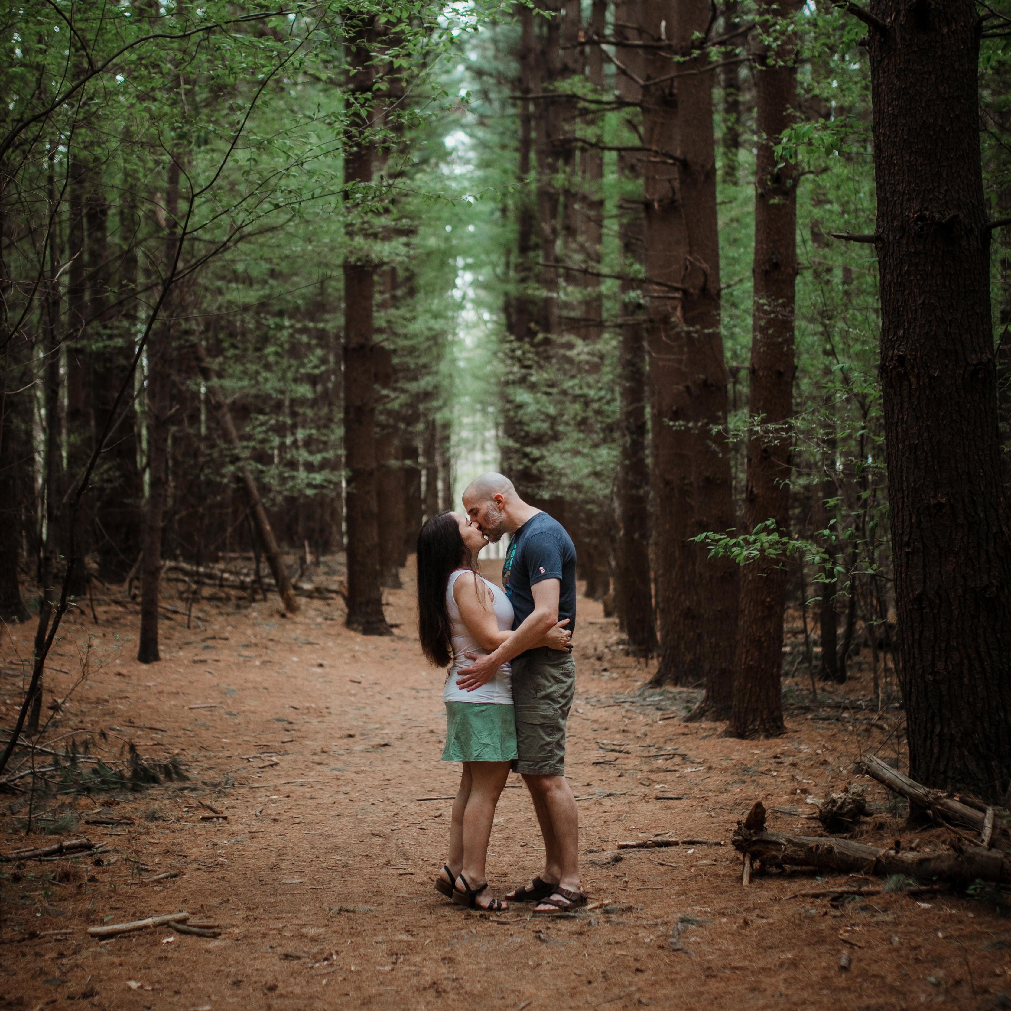 A picture from our engagement photo shoot at
Woldumar Nature Center in Lansing, MI