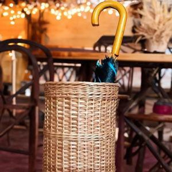 Wicker Umbrella Holder Stand