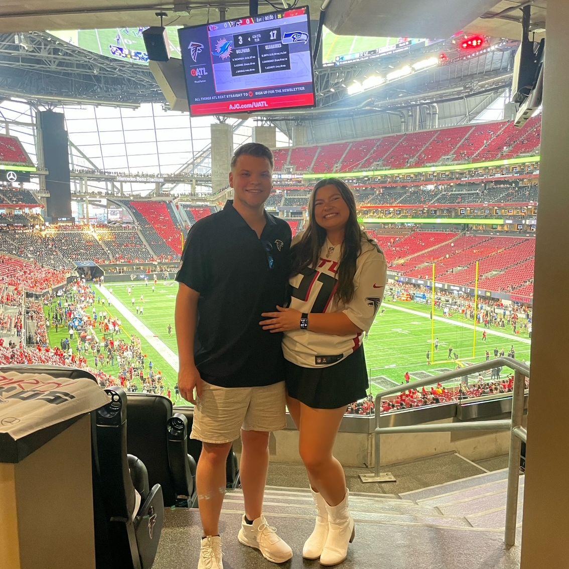 September 2024: Sunday Night Football - Chiefs at Falcons. One of our many, many Falcons games.