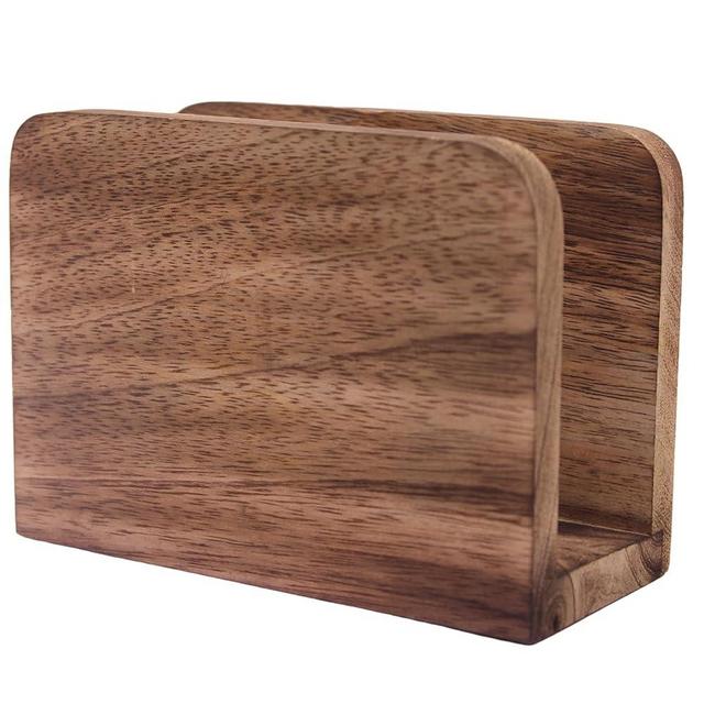 KC Kullicraft Mango Wood Burning Finish Napkin Holders Upright Paper Napkin Storage Dispenser for Kitchen, House, Party, Restaurant, Hotel, Cafe, Bar (5.5"x 2.5"x 4" Inches)