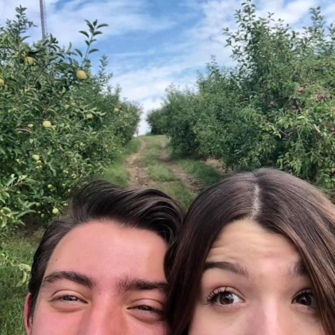 Shelby's birthday tradition each year with AJ - visiting the local orchard to pick some apples.