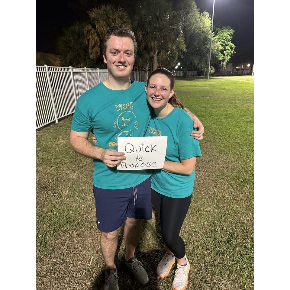 The theme for kickball this week was "white lie" and everyone had to write down a lie about themselves; our friend suggested this one for Jared!