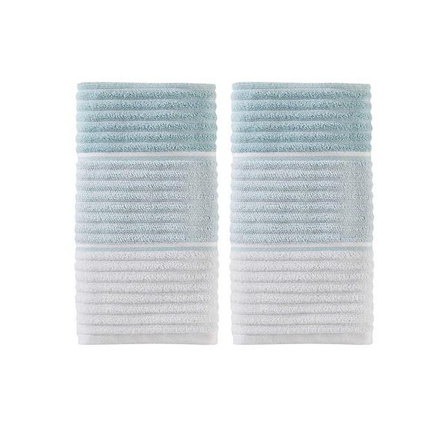 SKL Home by Saturday Knight Ltd. Planet Ombre 100% Turkish Cotton Hand Towel, Aqua 2 Count