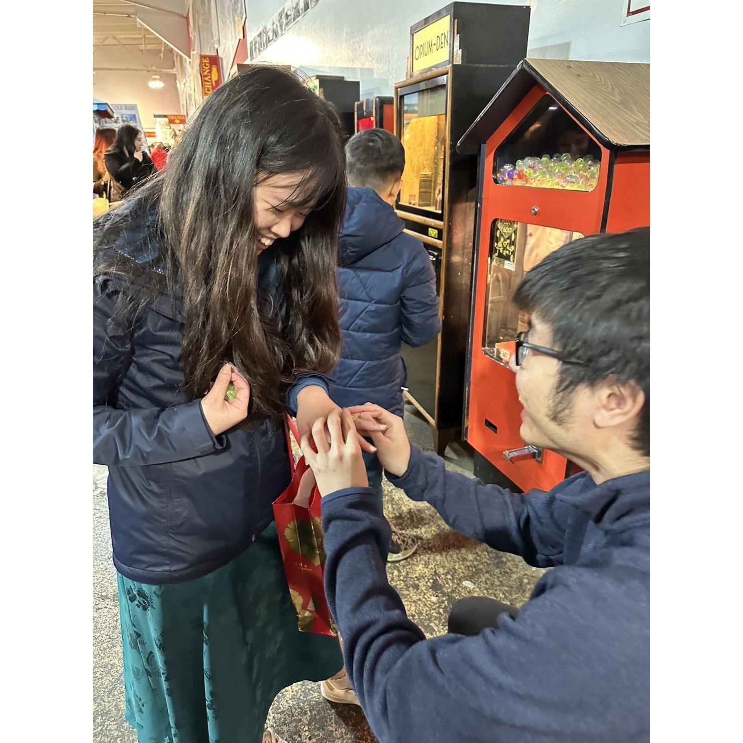 Who knew a plastic ring from an arcade could be the start of forever? 💍😂❤️