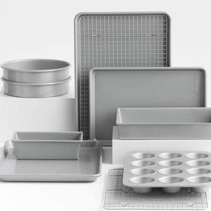 Crate & Barrel Slate Blue 10-Piece Non-Stick Bakeware Set + Reviews | Crate & Barrel