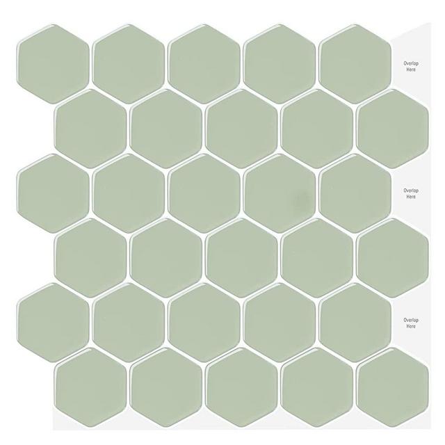 WalDecoo Hexagon Tile Peel and Stick Backsplash, 12" x 12" Self Adhesive Wall Tiles Stick on Backsplash, Peel and Stick Tile for Kitchen (10 Sheets)