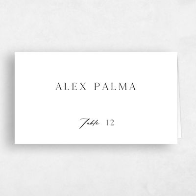 White Wedding Place Card - Briar