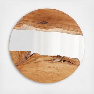 Phlox Live Edge Wood Round Mirror