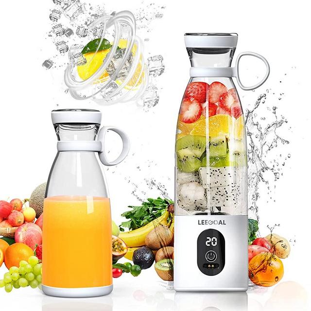 Portable Blender, Personal Blender for Shakes and Smoothies, 20oz Portable Blender USB Rechargeable, As POWERFUL As Many Countertop Blenders / Crushes ice cubes, frozen fruit, nuts /3X MORE POWERFUL Than Most USB Personal Blenders, Leegoal Blender BravoX White