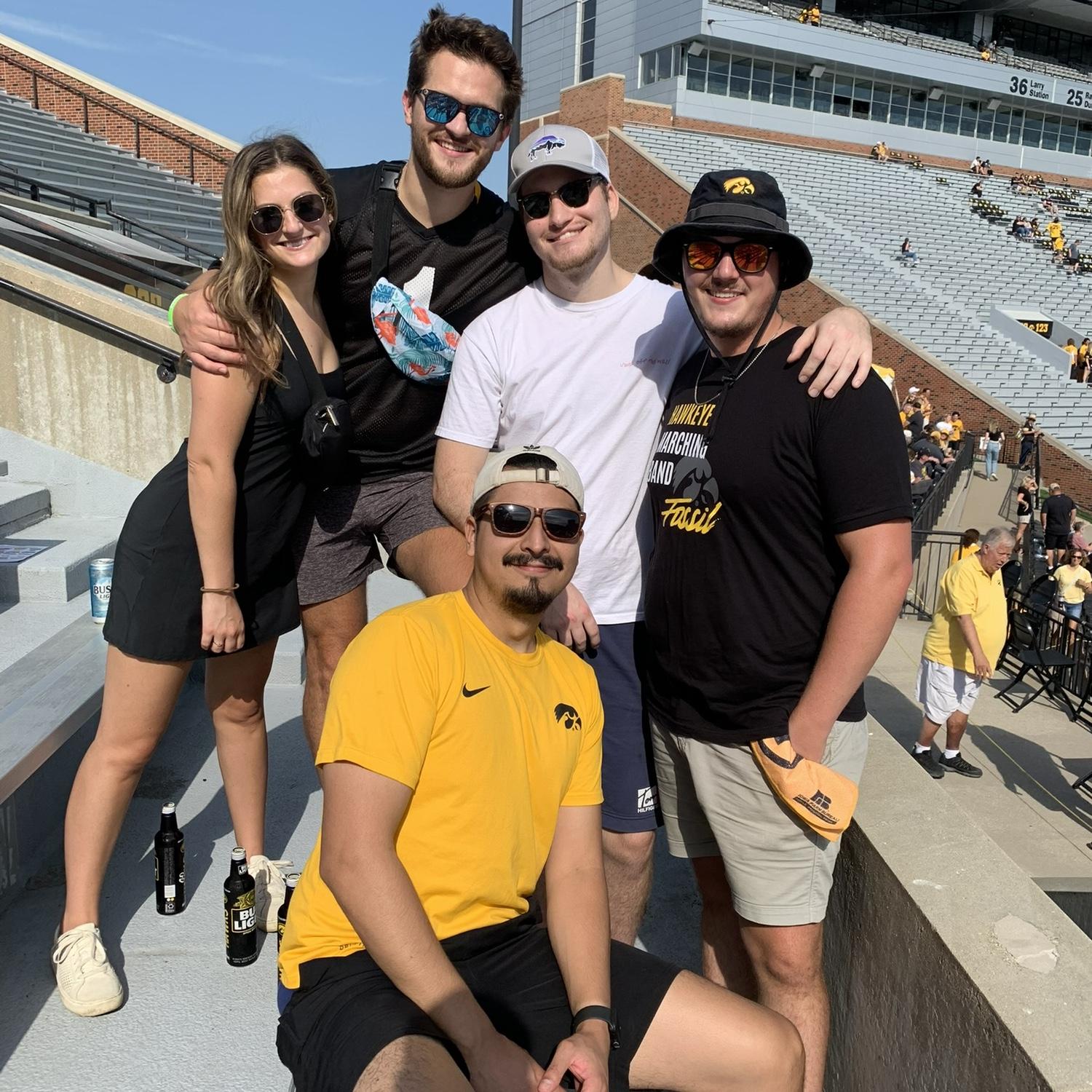 Hawkeye football game. Back to David’s college stomping grounds with his friends