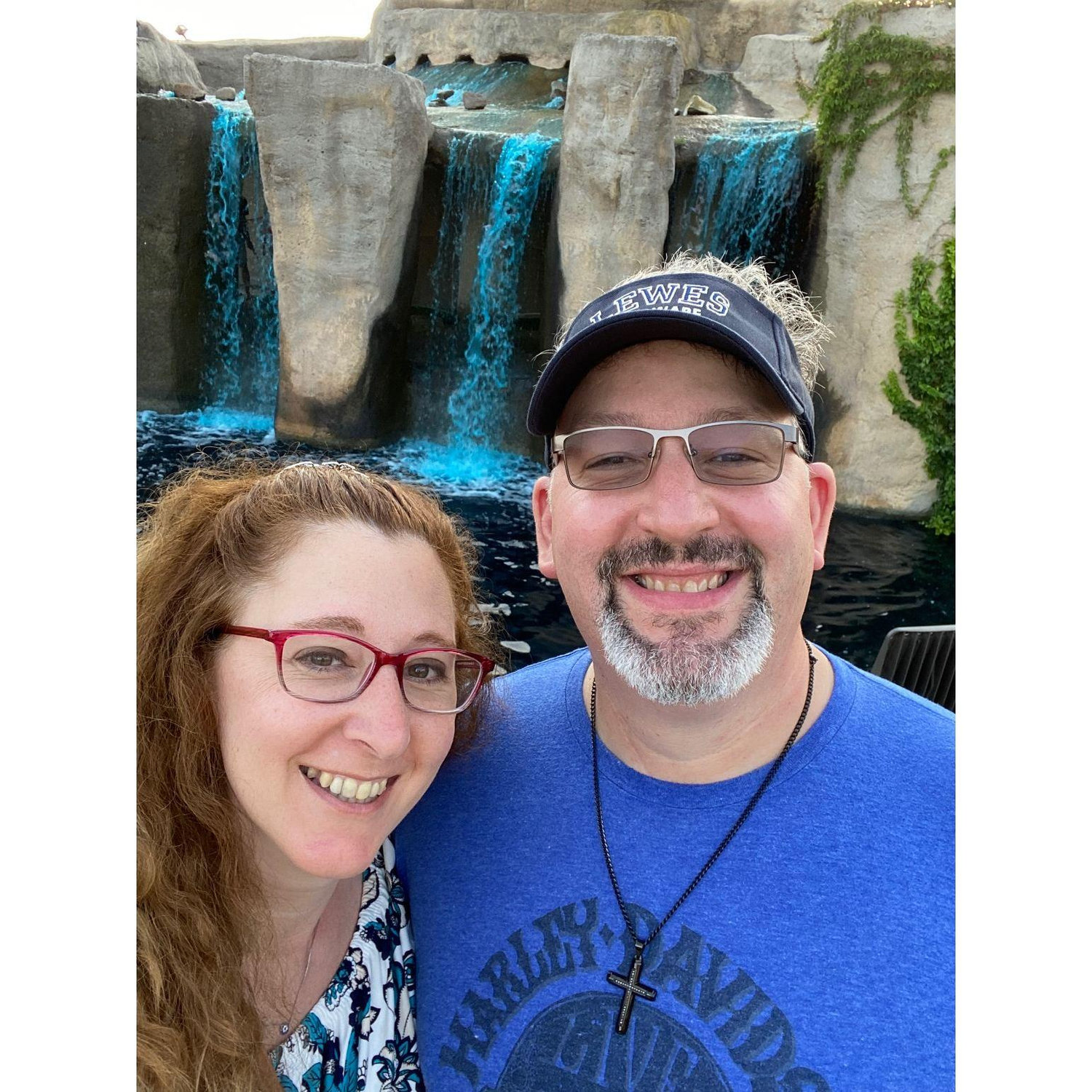 A quick picture while playing mini golf on vaca