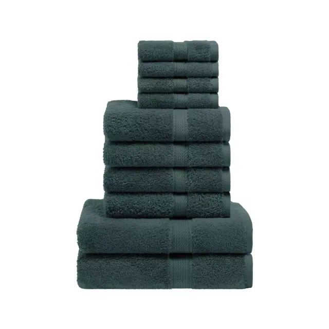 Luxury Cotton Heavyweight Ultra-Plush 10 Piece Towel Set, Teal - Blue Nile Mills