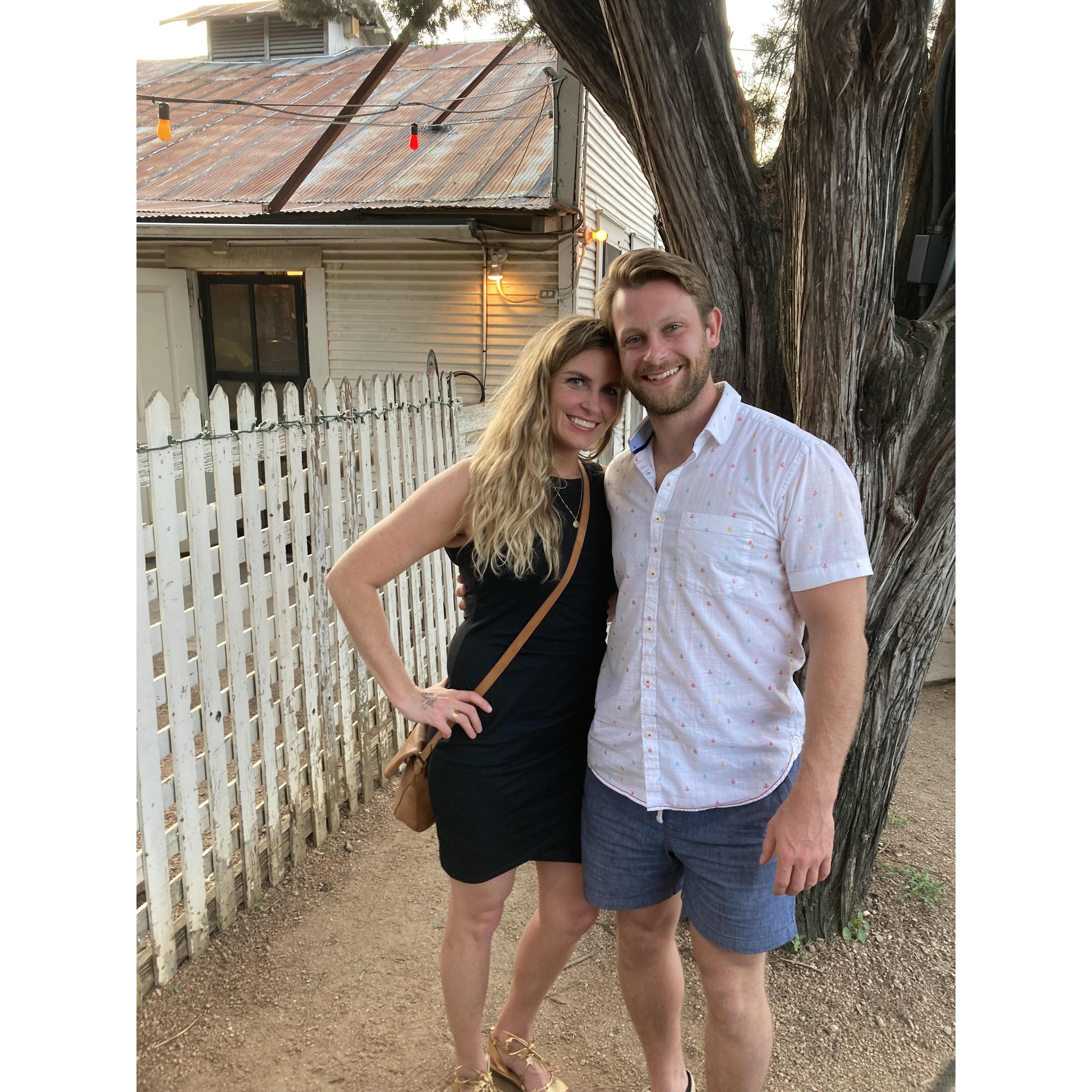 Our evening out in Gruene, TX together!