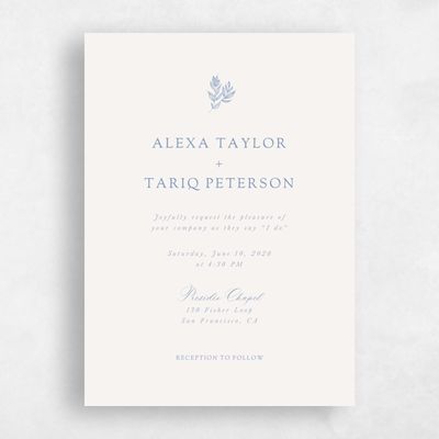 Denim Blue Wedding Invitation - Leif Portrait