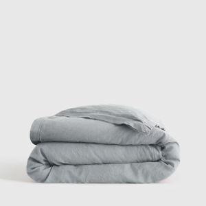 European Linen Double Flange Duvet Cover in Mist | Full/Queen