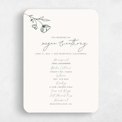 Beige Rounded Wedding Program - Varnell