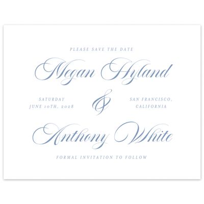Denim Blue Wedding Digital Save the Date - Jessenia Landscape