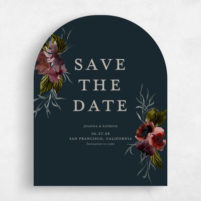 Blue Arch Wedding Save the Date - Holliston Portrait