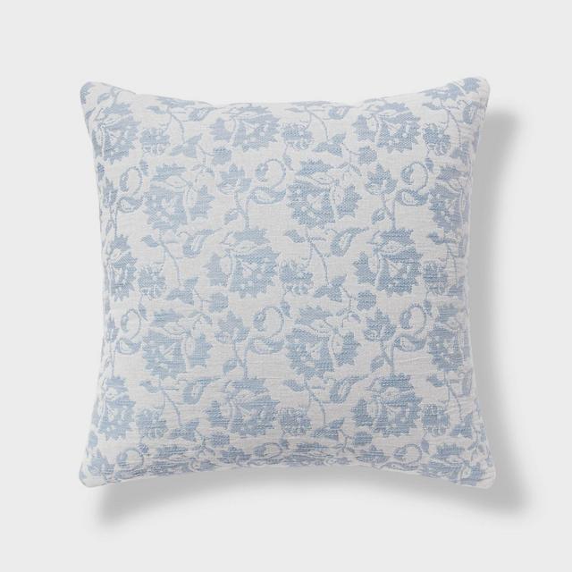 Trad Printed Floral Dec Pillow Euro Sky Blue - Threshold™