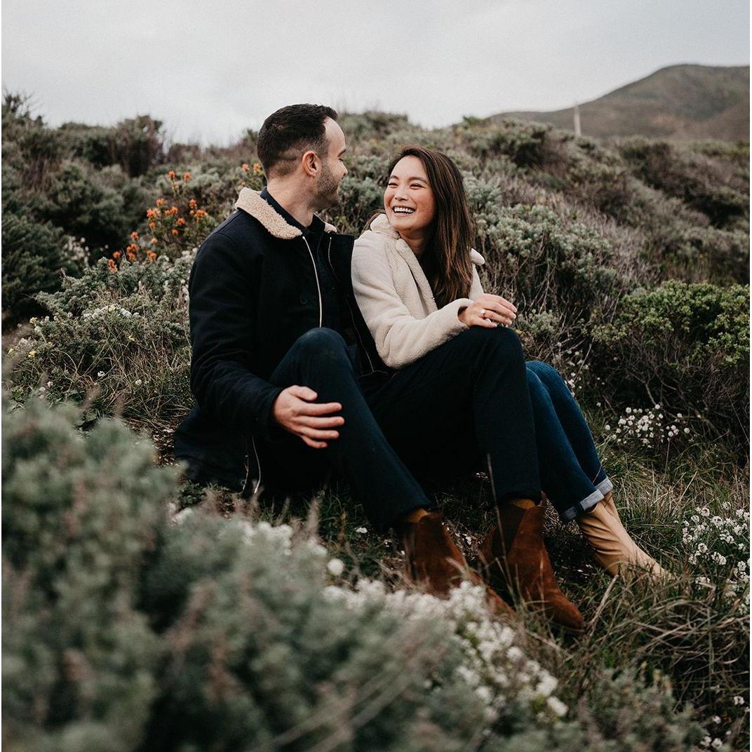 Nicole "Are you holding on so we don't slide down this hill?" 
Josh "Yes, yes I am, are you?" 
Nicole "Definitely"
*Both laugh*