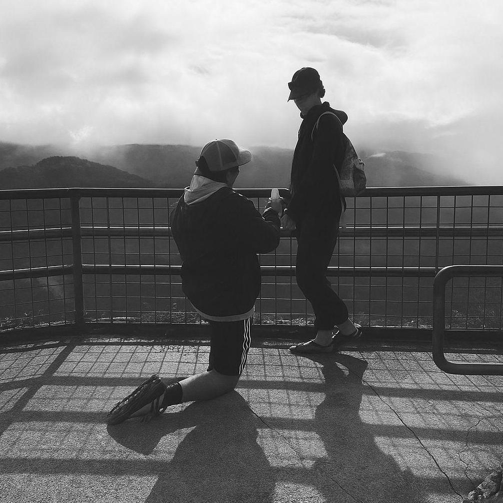 When he popped the question in Kauai