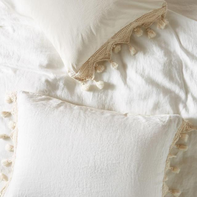 Anthropologie Tassel Trim Standard Sham - Set of 2