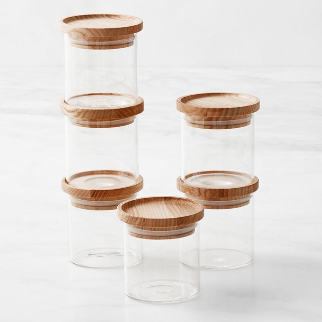 Hold Everything Stacking Glass Spice Canister, Set of 6