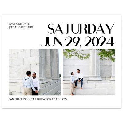 White Wedding Digital Save the Date - Millsboro Multiphoto