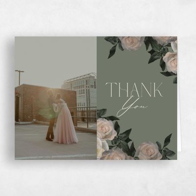 Dark Sage, Green Wedding Thank You - Poet Photo