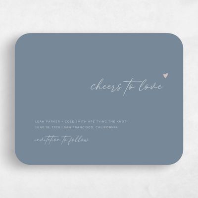 Blue Rounded Wedding Save the Date - Marley Type