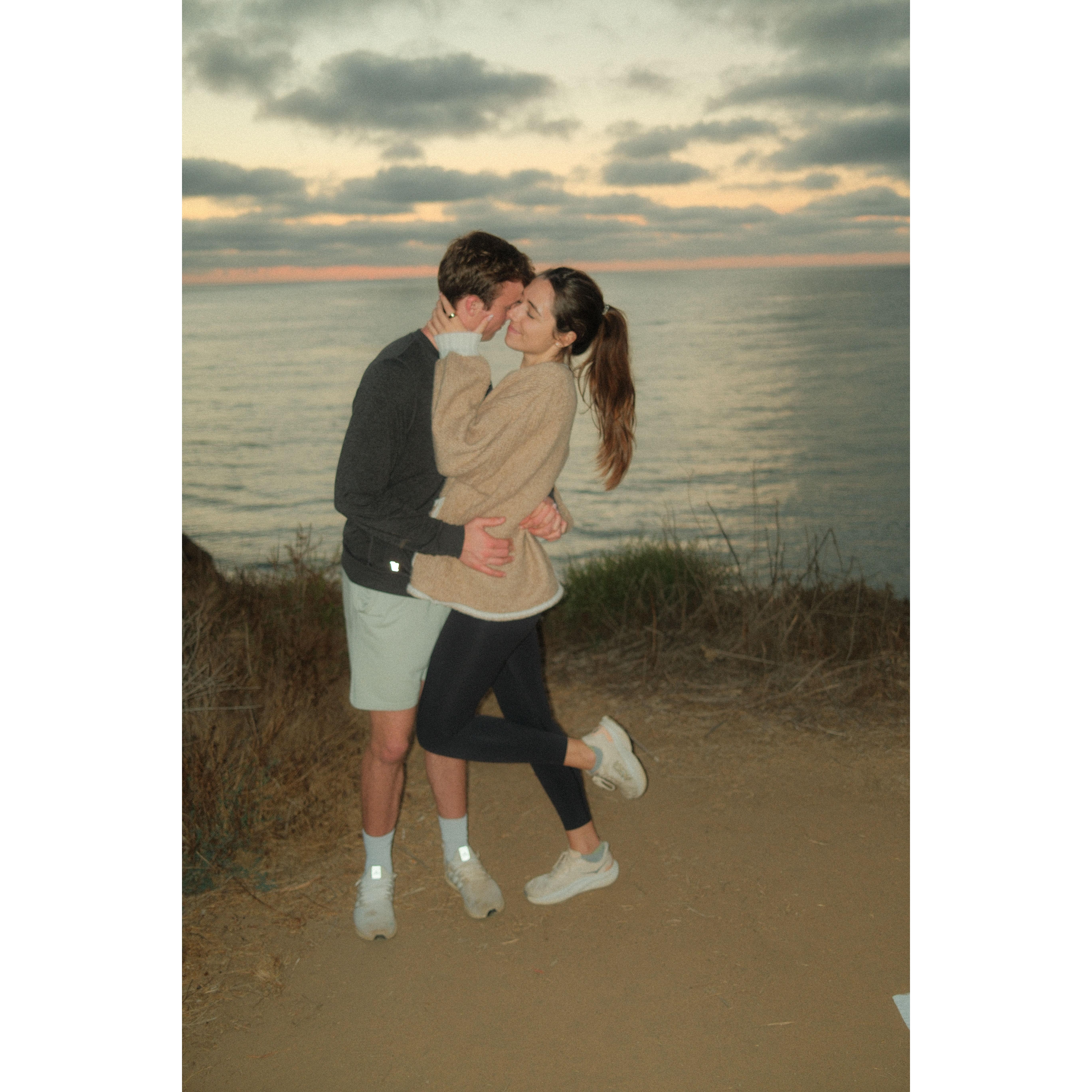 The night before the proposal. Same spot. Dawson was scoping out the location :)