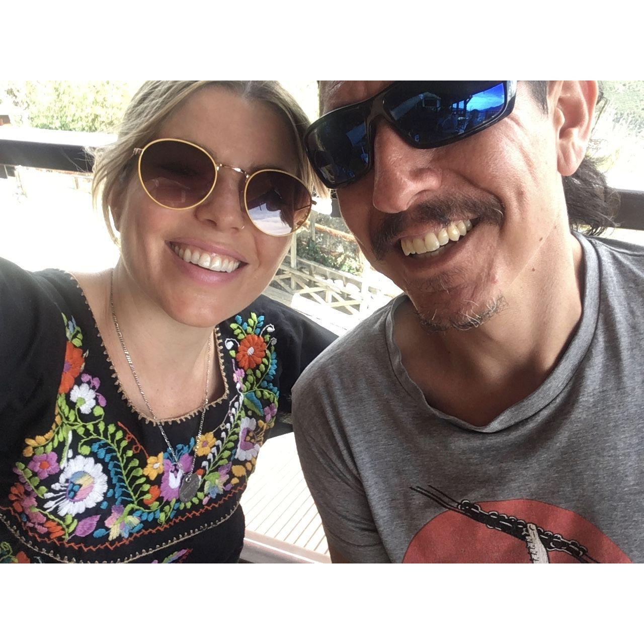 Alex and Jason in Colorado on a mountaintop amusement park.