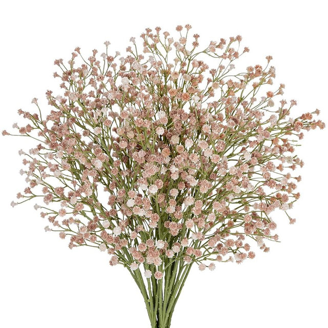 10 Pack Baby's Breath Artificial Flowers Bulk 3 Branches Faux Baby Breath Plastic Flowers Fake Gypsophila Flower Arrangement Fake Flowers Bouquet for Wedding Home Decor Fall White Baby Breath