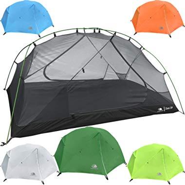 Hyke & Byke Zion 1 and 2 Person Backpacking Tents with Footprint - Lightweight Two Door Ultralight Dome Camping Tent