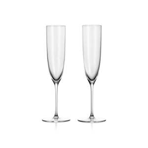 Tiffany & Co. Champagne Flutes in Crystal Glass, Set of Two