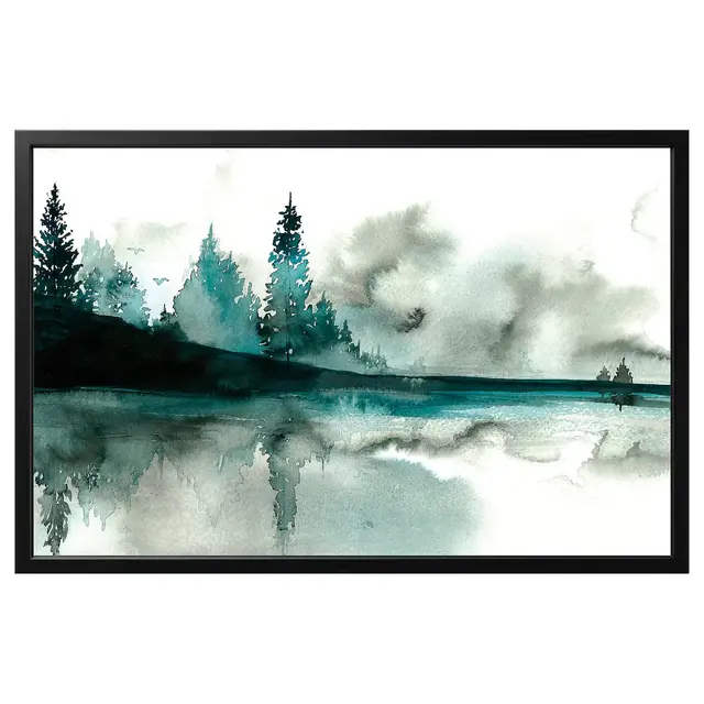 BJÖRKSTA Picture and frame, Watercolor, black, 30 ¾x46 ½ "