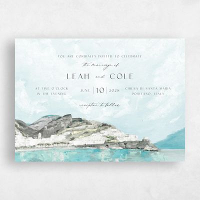 Blue Landscape Wedding Invitation - Sorrentine Landscape
