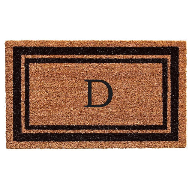 Calloway Mills 152962436D Black Border 24" x 36" Monogram Doormat, (Letter D)