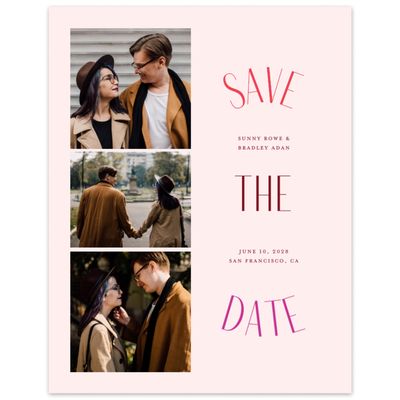 Lightest Blush, Pink Wedding Digital Save the Date - Lark Multiphoto