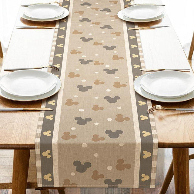 Seliem Cute Gray Table Runner, Grey Polka Dot Kitchen Dining Table Decor, Burlap Home Decoration Indoor Outdoor Party Supply 13 x 72 Inches