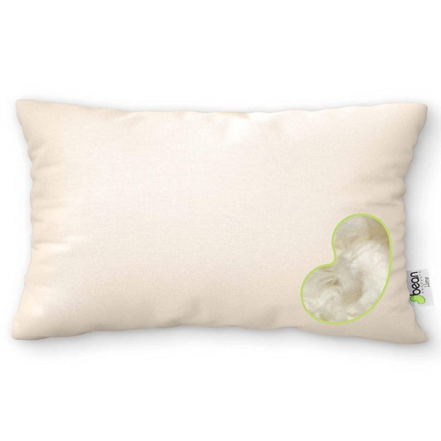 Bean Products King Organic Kapok Pillow - 20" x 36" - Organic Cotton Zippered Shell - Made in USA